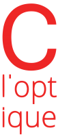 Logo C l Optique vectorisé fond transparent typo rouge